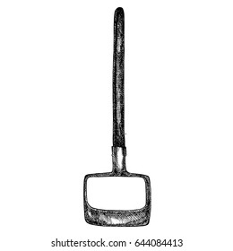 Garden pickaxe. Grafic illustration of garden tools. Isolated on white background.