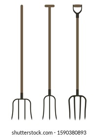 Garden pitchfork icon, farming instrument. Farming equipment. Vector