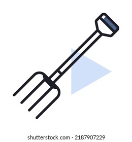 Garden pitchfork isolated vector icon. Graph symbol for agriculture, garden and plants web site and apps design, logo, app, UI
