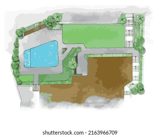 Garden Plan Sketch  Top View