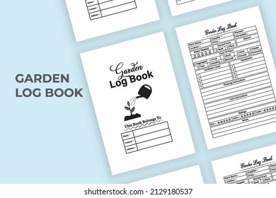 Garden planner notebook interior. Plantation planner and farming information tracker logbook interior. Garden journal and plant growing tracker notebook. Interior of a logbook.