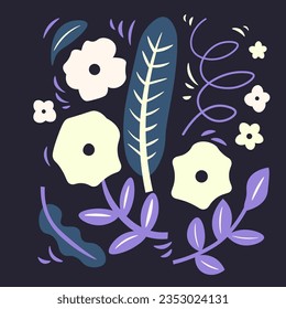 garden plant, botanical element, flat illustration