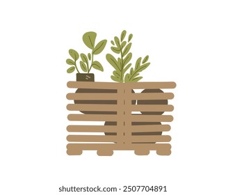 La caja de la planta del jardín, Vector 