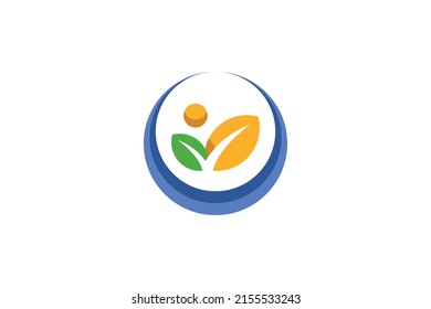 Logotipo de colores de jardín e planta