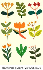 garden plant hand drawn element
