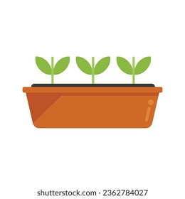 Garden plant pot icon flat vector. Eco farm. Farmer production isolated
