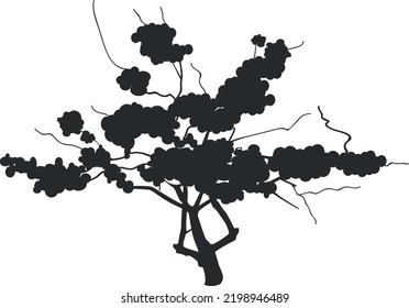 Garden plant silhouette. Black fruit tree symbol
