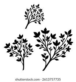 Garden plant silhouette silhouettes collection of decor house indoor and outdoor garden