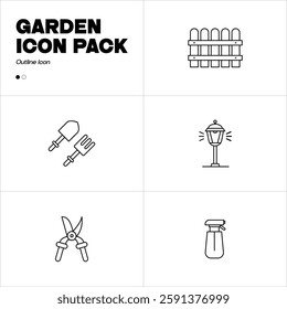 Garden Plants Icons - Vector Icons. Editable Stroke. Vector Graphic