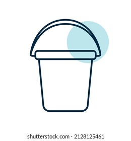 Garden plastic bucket isolated vector icon. Graph symbol for agriculture, garden and plants web site and apps design, logo, app, UI