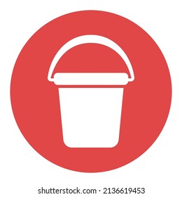 Icono de glifo vectorial aislado de cubo de plástico de jardín. Símbolo gráfico para agricultura, jardín y plantas sitio web y diseño de aplicaciones, logotipo, aplicación, interfaz de usuario