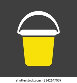 Garden plastic bucket isolated vector glyph icon. Graph symbol for agriculture, garden and plants web site and apps design, logo, app, UI