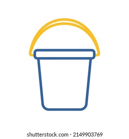Icono vectorial aislado del cubo de plástico del jardín. Símbolo gráfico para agricultura, jardín y plantas sitio web y diseño de aplicaciones, logotipo, aplicación, interfaz de usuario