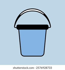 Garden plastic bucket isolated vector icon. Graph symbol for agriculture, garden and plants web site and apps design, logo, app, UI
