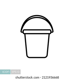 Icono vectorial del balde plástico del jardín. Símbolo gráfico para agricultura, jardín y plantas sitio web y diseño de aplicaciones, logotipo, aplicación, interfaz de usuario