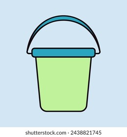 Icono de vector de cubo de plástico de jardín. Símbolo gráfico para la agricultura, jardín y plantas sitio web y aplicaciones de diseño, logotipo, aplicación, UI