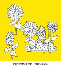 Sello digital de tema de flor de juego de jardín
