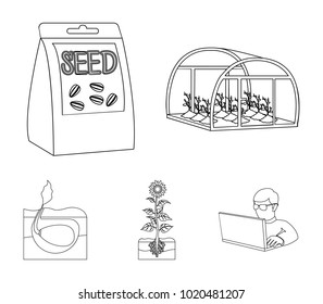 Garden, plot, ecology and other web icon in outline style. Drink, liquid, farm icons in set collection.