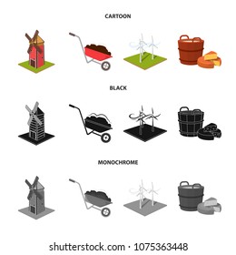 Garden, plot, ecology and other web icon in cartoon,black,monochrome style. Drink, liquid, farm icons in set collection.