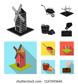 Garden, plot, ecology and other web icon in black, flat style. Drink, liquid, farm icons in set collection.