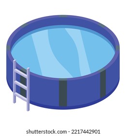 Garden pool icon isometric vector. Water dive. Education jump