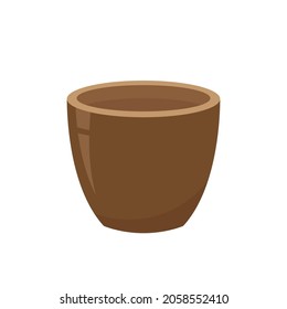 Cacerolas de jardín y contenedores aislados en blanco. Iconos o ilustraciones de la olla.