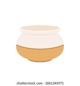 Garden pots and containers isolated on white. Pot icons or illustrations.