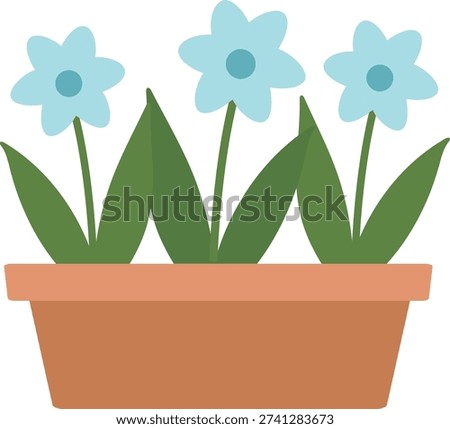 Garden Potted Plants Flat Vector Illustration isolated.
Springtime Outdoor Flower Pots Full of Flowers Clipart.
Cute Spring Garden Potted Flowers Vector.
Transparent background.