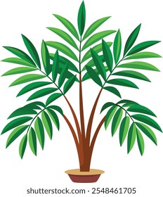 garden potted plants isolated vector illustration
