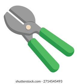 garden pruner cutting tool flat color vector illustration template design