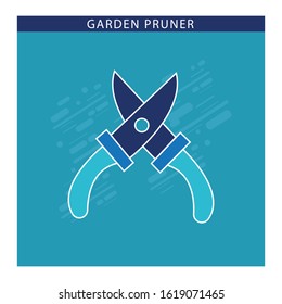 garden pruner flat vector color icon flat design