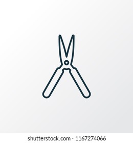 Garden pruner icon line symbol. Premium quality isolated scissors element in trendy style.