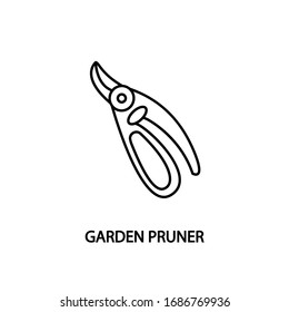Garden pruner line flat icon. Concept for web banners, site and printed materials. Florist tool for cutting branches and leaves.