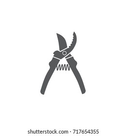 Garden pruner vector icon on the white background