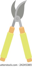 Garden pruners in cartoon style. Hand pruners, garden shears isolated in white background