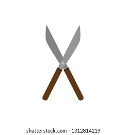 Garden pruners, or shears vector icon, plant trimming, gardening icon color