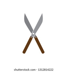 Garden pruners, or shears vector icon, plant trimming, gardening icon color