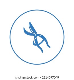 Garden pruning metal scissors icon | Circle version icon |
