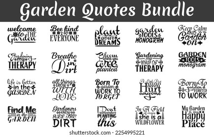 Garden Quotes Bundle, Garden quotes t-shirt designs bundle, Saying about Garden, Plant Smiles cut files, Harvest Love saying eps files, SVG bundle of Grow svg
