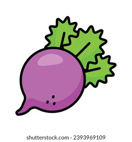 Garden radish vector design isolated on white background