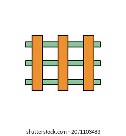 garden railing Fence icon vector