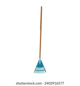 garden rake cartoon. shovel farm, tool spade, yard broom garden rake sign. isolated symbol vector illustration