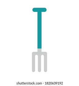 diseño de iconos de estilo plano de rastrillo de jardín, plantación de jardinería y tema de naturaleza Ilustración vectorial