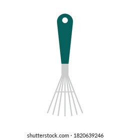 diseño de iconos de estilo plano de rastrillo de jardín, plantación de jardinería y tema de naturaleza Ilustración vectorial