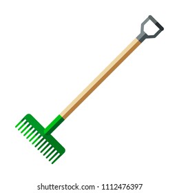 Garden rake, forks vector icon, flat style.