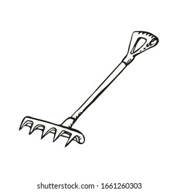 Trazo de jardín. Icono simple dibujado a mano. Ilustración vectorial de Doodle al estilo zenart lindo. Elemento para la creación de un diseño hortícola, agrícola y estacional. Imagen aislada en fondo blanco.