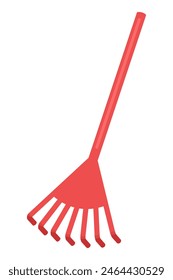 Garden rake - hand drawn vector illustration.