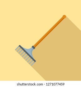 Garden rake icon. Flat illustration of garden rake vector icon for web design