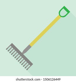 Garden rake icon. Flat illustration of garden rake vector icon for web design