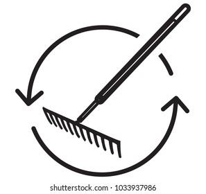 Garden Rake Icon Illustration